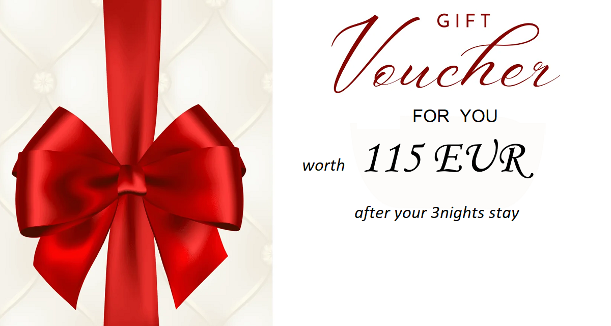 3 nights + gift voucher worth 115€